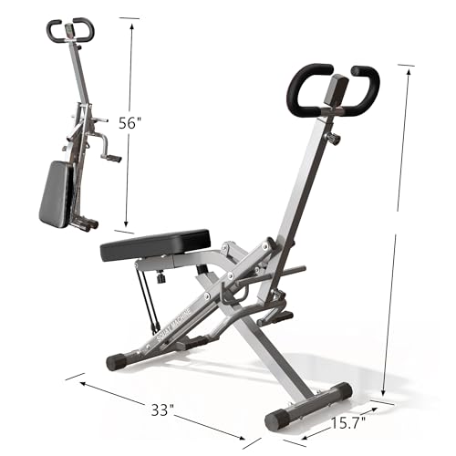 Image of SogesPower Squat Machine for Home Gym, Squat Rowing Machine with Adjustable Resistance and Optional Full Motion, Squat Assist Trainer for Glutes & Legs Workout, Up to 330lbs