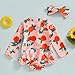 Dcohmch Baby Girl Rash Guard Swimsuit Long Sleeve Bow/Fruit Print Bathing Suit Infant Toddler Swimwear with Headband (Orange, 2-3 Years)