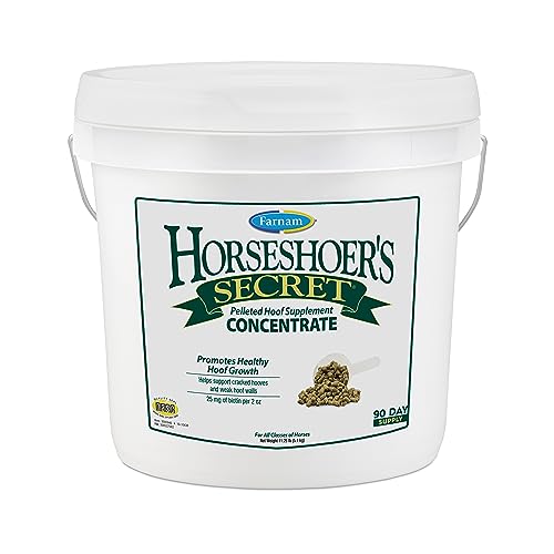Farnam Horseshoer's Secret Pelleted Hoof Supplements Concentrate, Economic formula with 25 mg. of biotin per 2 ounce serving, 11.25 lb, 90 day supply