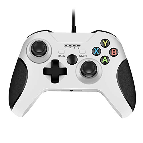 L&HE Wired Controller Suitable with Xbox One/One S/One X/One Elite/ PS3/ Home windows 10 (White)