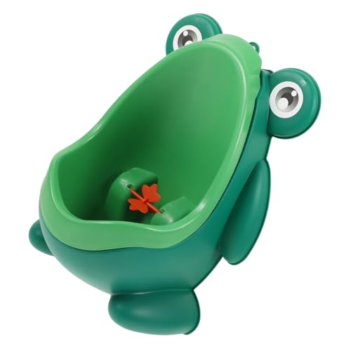 WATIIFUFU ハンギング小便器 のおしっこ小便器 カエルの形のおしっこトレーナー 立ちトイレ便器 男の子壁小便器 子供立ち小便器 子供用風車 子供の小便器 ベビートイレ Pp Green