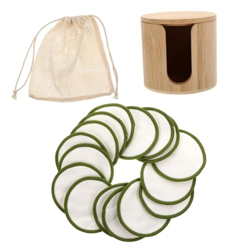 Pads Démaquillants Lavables en fibre naturelle réutilisables avec sac et tube de rangement