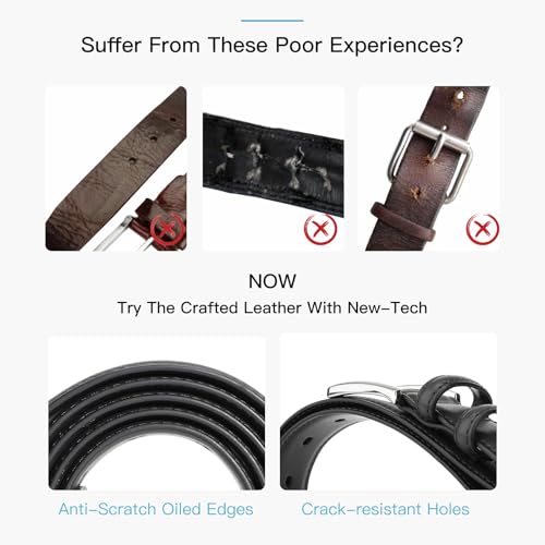 SENDEFN Mens Belts Leather Belt for Men 1 3/8" for Casual Jeans Dress Pants with Gift Box4