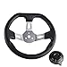 FLYPIG 270mm Steering Wheel Go Kart Off-Road 3 Spokes Vehicle PU Foam Interior Steering Wheel For Go Kart (10.63