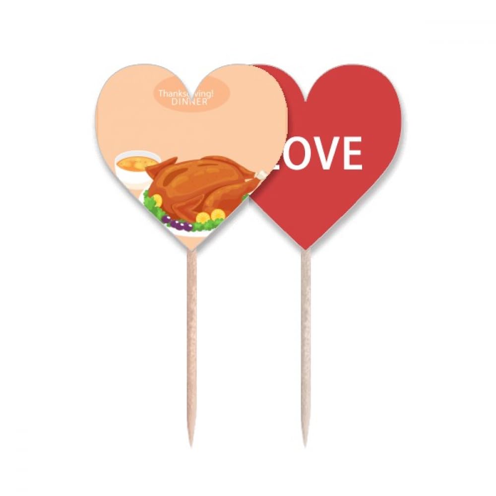 Cure-dents Happy Thanksgiving Day avec motif dinde en bois
