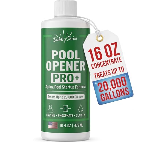Pool Opening Chemical, 16 oz Treats Up to 20,000 Gallons, Pool Starter Kit for Above Ground & Inground Pools, Spring Start Up Clarifier Support, Chlorine or Salt Compatible – BubbyShine