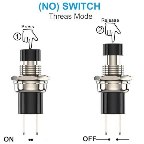 10 Stücke Mini Taster Momentane Druckschalter Lockless 2 Pins 1A250V SPST ON/OFF Taste Schalter für Horn KFZ Auto Armaturenbrett Boot