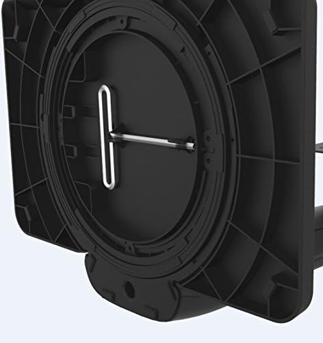 Phansi view of the monitor stand base showing the Allen key storage