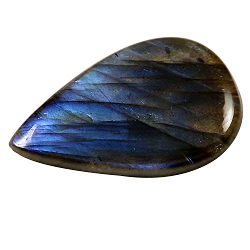 Labradorite cabochon en vrac bleu clair 34 carats : pierre naturelle pour création de bijou