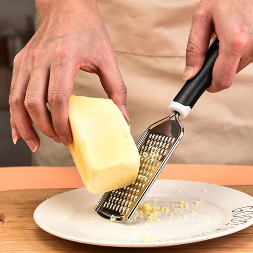 2 Pack rallador y espátula de queso acero inoxidable miniatura 4