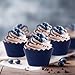 Dress My Cupcake Navy Blue Cupcake Liners 50-Pack Graduation Standard Size Blue Cupcake Wrappers, Weddings, Baby Showers, and Birthday Parties, Elegant Dark Navy Paper Muffin Cups