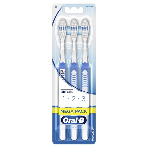 Oral-B 123 Indicator Medium Manual Toothbrush Gentle On Teeth and Gums Medium Bristles