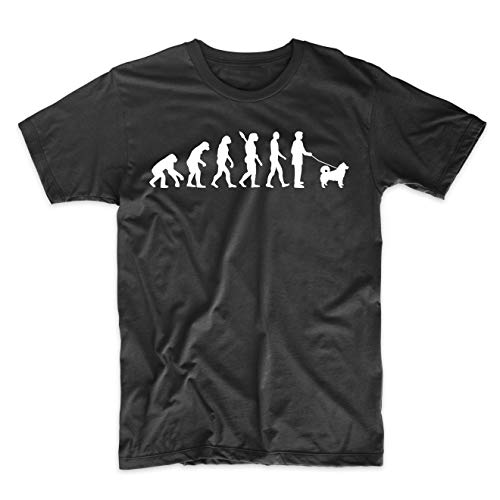 Really Awesome Shirts Dog Walker Evolution Funny Alaskan Malamute T-Shirt, Small Black