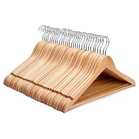 KEPLIN Wooden Coat Hangers with Rotating Hook Cover