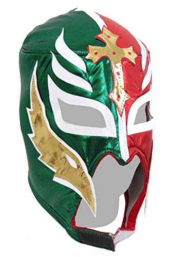 Rey Mysterio Adult Lucha Libre Wrestling Mask (Pro-fit) Costume Wear Red White Green Rey Mysterio Adult Lucha Libre Wrestling Mask (Pro-fit) Costume Wear Red White Green