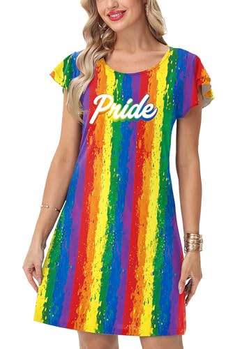 Image of AOBUTE Womens 4th of July Dress American Flag Party Dresses USA Parade Mini Dress