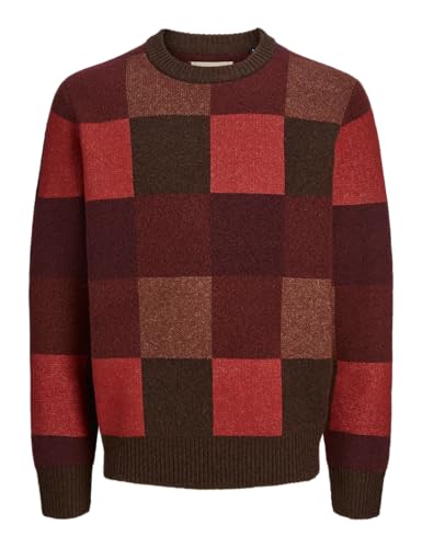 Jack & Jones Jprblugingham Knit Crew Neck Maglione da Uomo, Winery, S