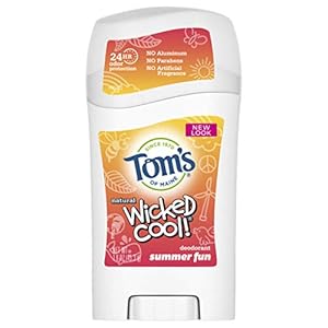 Tom’s of Maine Aluminum-Free Wicked Cool! Natural Deodorant for Kids, Summer Fun, 1.6 oz.