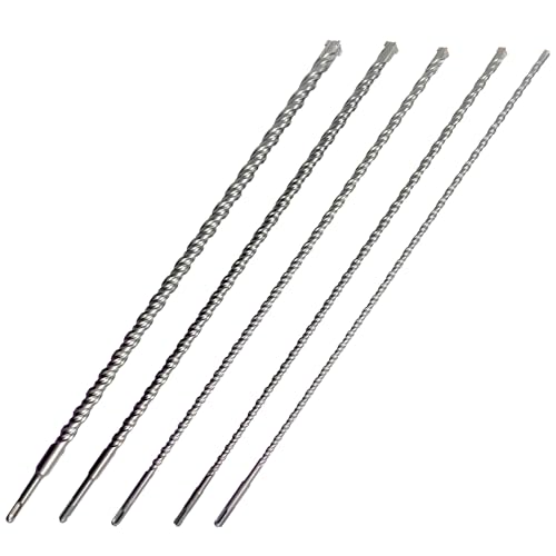 CAVATINY 5tlg SDS Plus Bohrer Set - SDS Hammerbohrer für beton ziegel zement stein mit 4 Schneiden - inkl. Größen 8 10 12 16 20 x 600mm - SDS Plus-Schaft passend für Bohrhammer