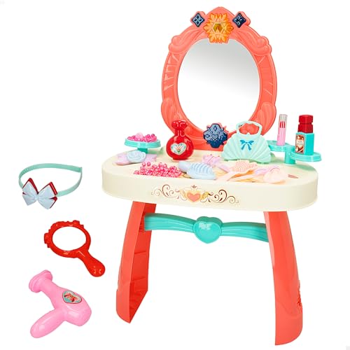COLORBABY Tocador con luz y sonido, Princesas, Incluye accesorios, Belleza infantil, Juego maquillaje, Mesa para maquillarse niñas, Juguete para niña 3 años (47378)