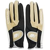 [ニューバランス ゴルフ] [レディース] [継続定番商品] 両手用 グローブ (滑り止めエンボス加工) / ゴルフ 合皮 / 012-3985501 040_ベージュxブラック SS (17~18cm)