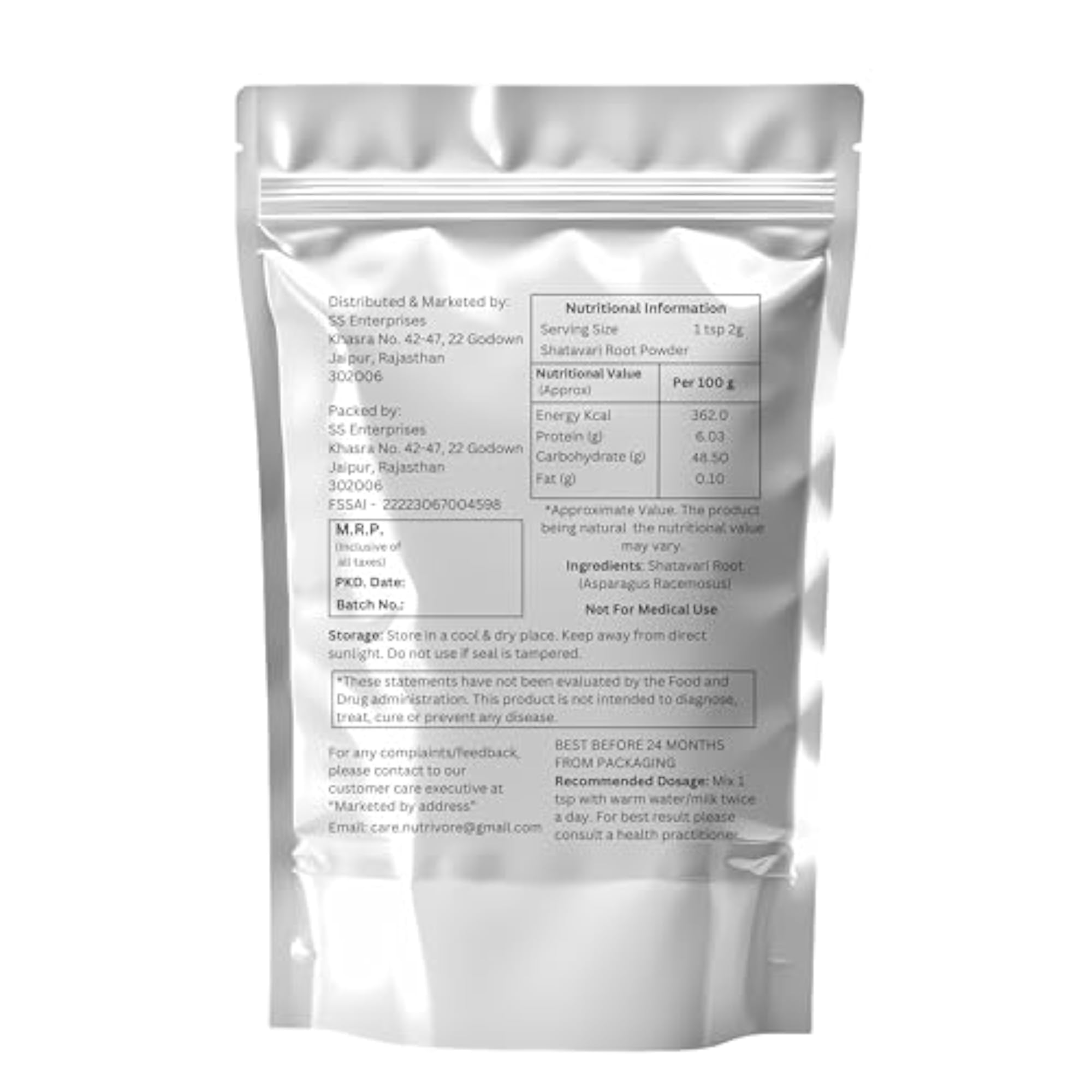 Nutrivore Shatavari Powder, 200g
