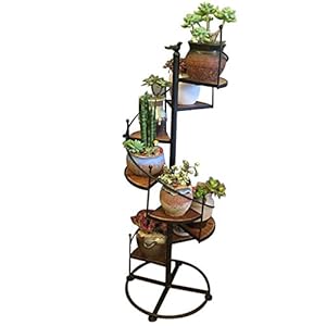 Plant Stand Metalen Ijzer Bloemrek Nordic Stijl Spiraal Trap Plant Stand Decor Opslag Plank Kan Accommoderen 8 Potten (L40xW19xH123cm) Multilayer