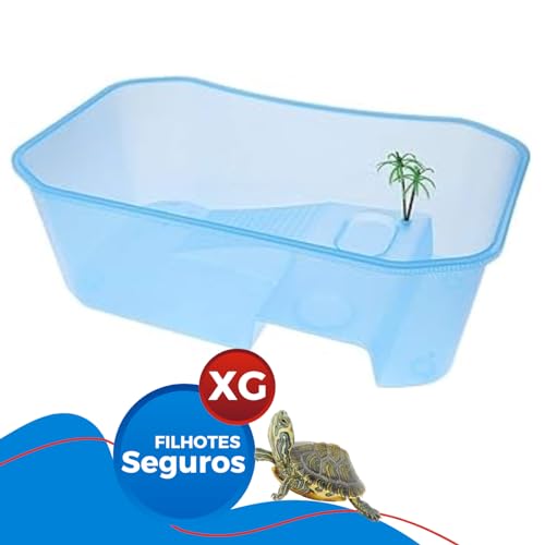 Aquario Para Tartaruga - Aqua Blue Original com Plástico Atóxico - Tamanho Gde - ExGde - Jumbo - Cód
