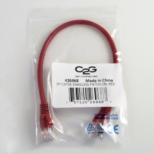 Image of C2G /Cables to Go 20088 Cat5e Snagless Unshielded (UTP) Network Patch Cable, Red (50 Feet /15.24 Meters)