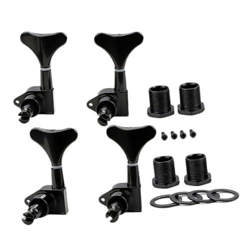 Totority Replacement Tuning Pegs for Bass 4 Sets of Black Acoustic Bass Tuners Simple Twist Mechanism