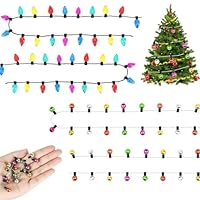 Christmas Decoration, Dolls House Christmas Tree, 4 Pcs Colorful Mini Dolls House Accessories, Miniature Accessories for Dollhouse Christmas Tree Garland Furniture Decoration(4m), for 14+ Years Old
