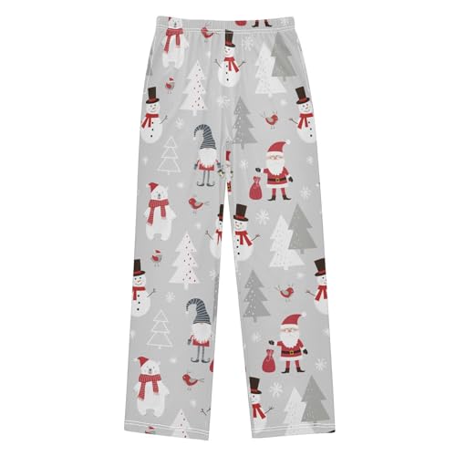 Boys' Pants Christmas Gnomes Snowmans Trees Long Bottoms Jogger Pants Elastic Waist Trousers with Pockets S-XL