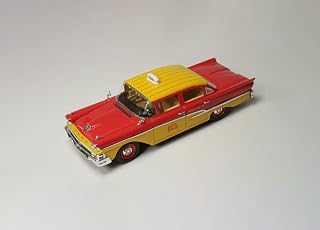 1958 Custom 300 Taxi Cab Kind Taxi Co. Red and Yellow with Yellow Interior Limited Edition to 200 Pieces Worldwide 1/43 Model Car GC-087