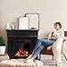 43” Electric Fireplace Mantel Freestanding Electric Fireplace, Remote Control, Adjustable Led Flame, 750W/1500W Black