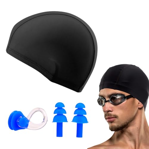 QOWUXHZ Cuffia da nuoto per adulti con 2 tappi per