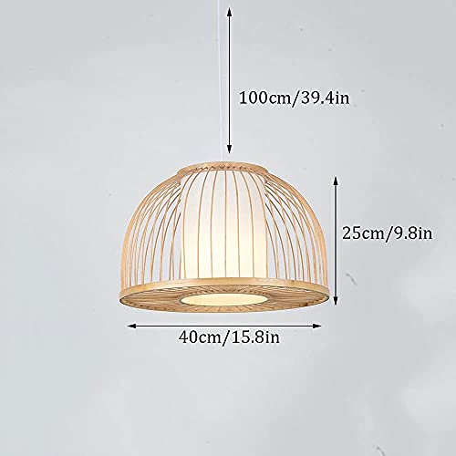 Iluminación Colgante de Bambú estilo sudeste asiático con pantalla de ratán 8