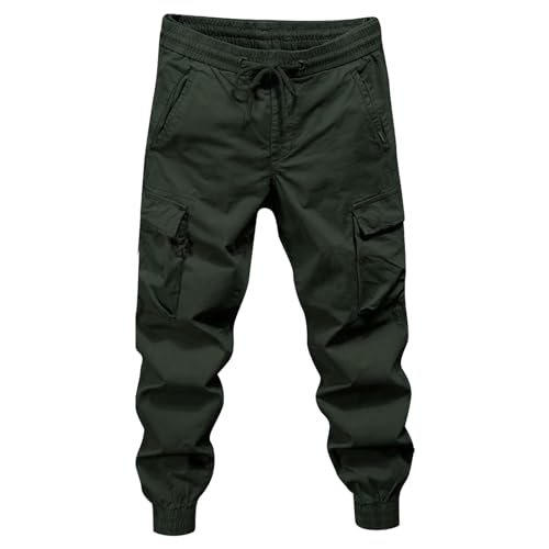 Pantalon cargo décontracté homme en coton avec plusieurs poches fonctionnelles