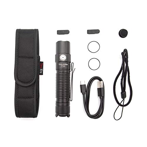 Thrunite Tt20 Rechargeable Flashlight, Momentary-On Tail Switch, High 2526 Lumens Bright Output Turbo Mode, Usb C Rechargeable, 258 Meters Beam Distance, For Hunting, Hiking - Black Cw #TOP7