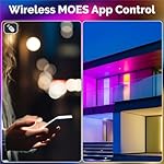 MOES Matter Smart GU10 LED Light Bulbs, Color Changing WiFi Bulbs, 2700K-6500K CW& RGB Dimmable, Smart Life Remote Control, Work with Apple Homekit/Alexa/Google Home, 400lm 5W 4 Pack - Image 4