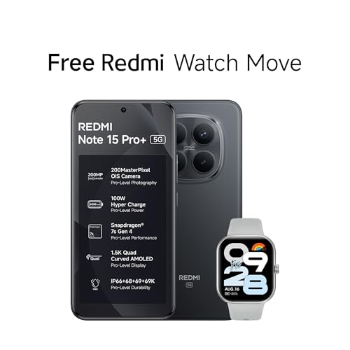 Image of REDMI Note 15 Pro+ 5G (Mirage Blue, 8GB + 256GB) | 200MasterPixel OIS Camera | Snapdragon 7s Gen 4 | CrystalRes AMOLED | IP69 /69K | 6500mAh Si /C Battery | 100W HyperCharge