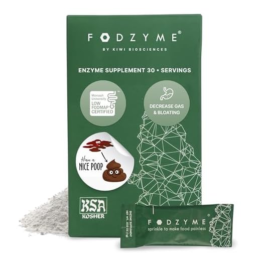 FODZYME 30 Dose On-The-Go Kit - Relief for Bloating, Gassiness, Constipation, Diarrhea, Abdominal Pain - Digestive Enzymes for Travel, Dining Out, Family Meals - Onion, Garlic, Bread, Beans, Dairy