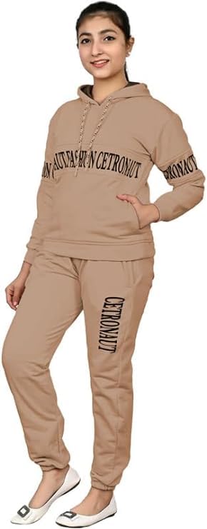 ORIEX THE ORIGINAL FASHION Girls/Women Printed Tracksuit-92 Light Peach Small 2