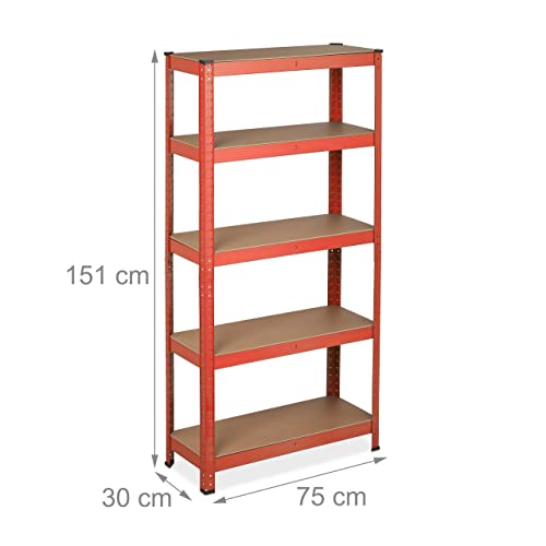 Relaxdays Metallo Scaffale con Sistema a Incastro