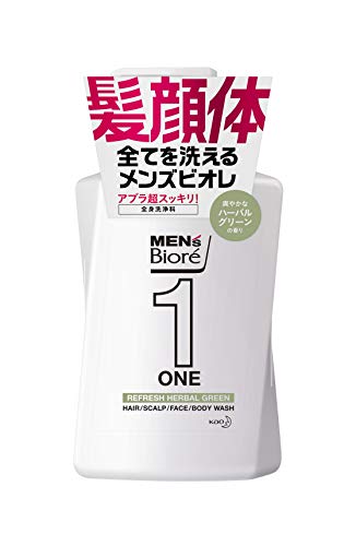 関連商品：花王 メンズビオレ ONE オールインワン全身洗浄料 ハーバルグリーンの香り 480mlの商品画像