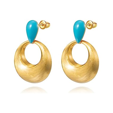 Door Clock Drop Dangle Earrings for Women (Blue Door Clock) Cover