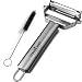 UberChef Premium Ultra Sharp Julienne Peeler & Vegetable Peeler - Stainless Steel Ergonomic Peeler, Potato Peeler and Apple Peeler - Cleaning Brush Included