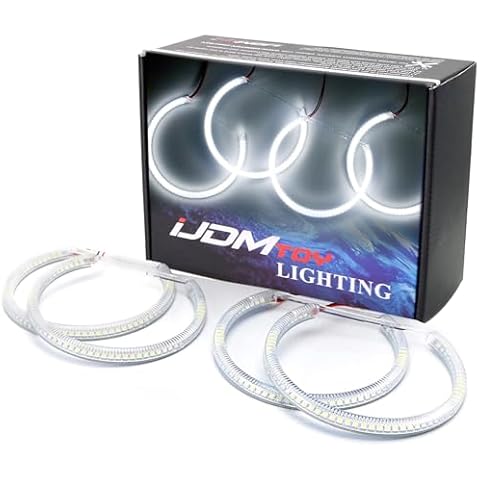 iJDMTOY 7000K Xenon White 264-SMD LED Angel Eyes Halo Ring Lighting Kit Compatible With BMW E36 E46 3 Series E39 5 Series E38 7 Series (Fit Xenon Trim ONLY) Cover