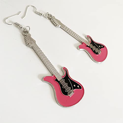 Fashion Cute Metal Black White Music Bass Electric Guitar Dangle Drop Earrings for Women Music Lovers teacher singer Hypoallergenic Personalized Jewelry Gifts3