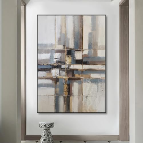 Peinture abstraite paysage urbain salon toile art moderne 60x90cm