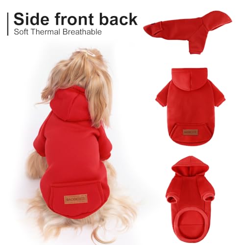 Image of 2 Pack Dog Hoodie Warm Hood Dog Sweater Cold Weather Small Dogs Sweatshirt Comfort Pet Clothes for Small Medium Dogs with Pockets Cats Chihuahua Clothes for Male Female Girl Boy Sporty Daily Wear